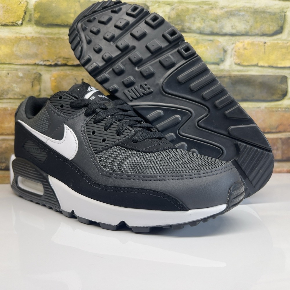 Mens Sz 9 - Nike Air Max 90 Shoes Iron Smoke Grey Black White Sneaker CN8490-002